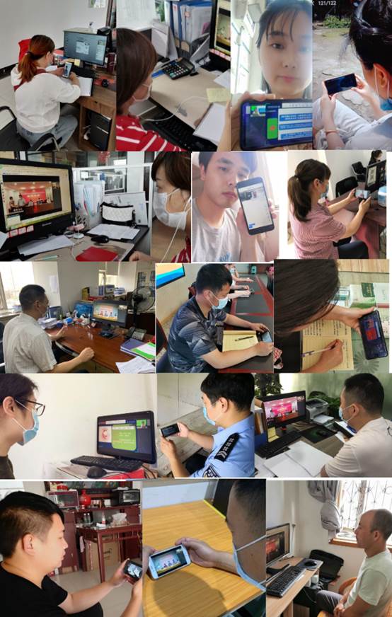 说明: 学生通过手机收看